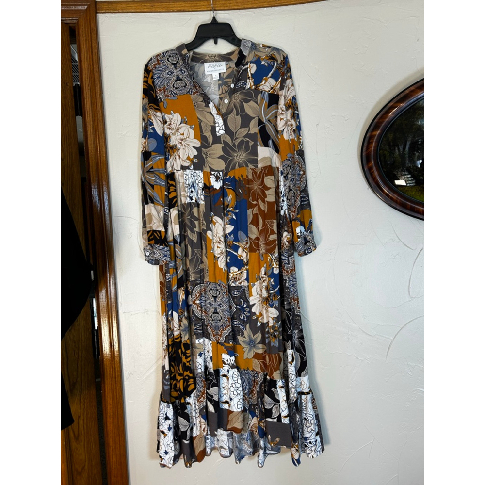 Anthropologie Mare Mare Patchwork Floral Boho Maxi Dress M - Picture 4 of 13